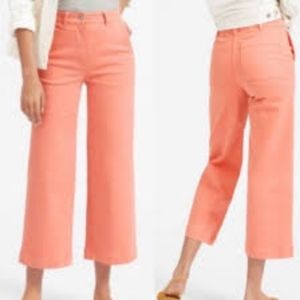 Everlane Peach The Wide Leg Capri Cropped Jeans Size 8